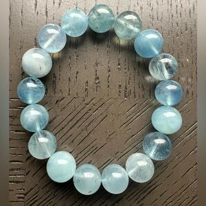 Aquamarine bracelet 11mm SIZE 6.75’